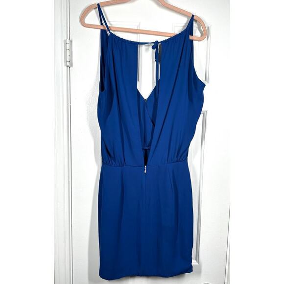 HELENA QUINN Blue Tulip Mini Dress Open Back Wrap - Sz Small - REVOLVE - Picture 2 of 4